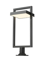 Luttrel 1 Light 11.75" Outdoor Post Mount Fixture in Black, Pier Mount, 6" Base
