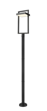 Luttrel 1 Light 11.75" Outdoor Post Mount Fixture in Black, 76" Cast Post, 9" Base
