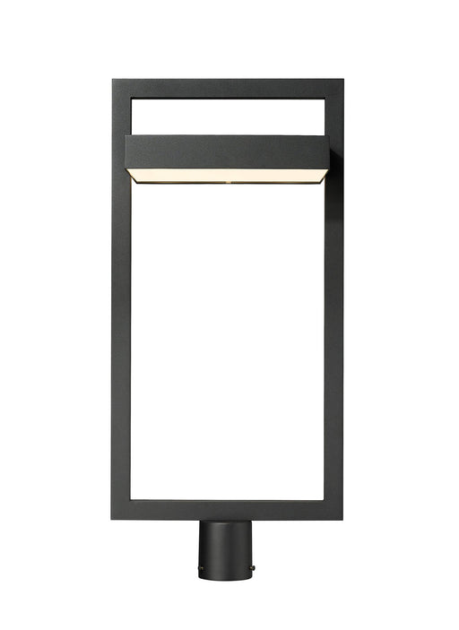 Luttrel 1 Light 11.75" Outdoor Post Mount Fixture in Black, Post Top Only, Round Fitter