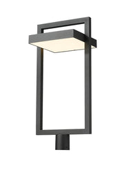 Luttrel 1 Light 11.75" Outdoor Post Mount Fixture in Black, Post Top Only, Round Fitter