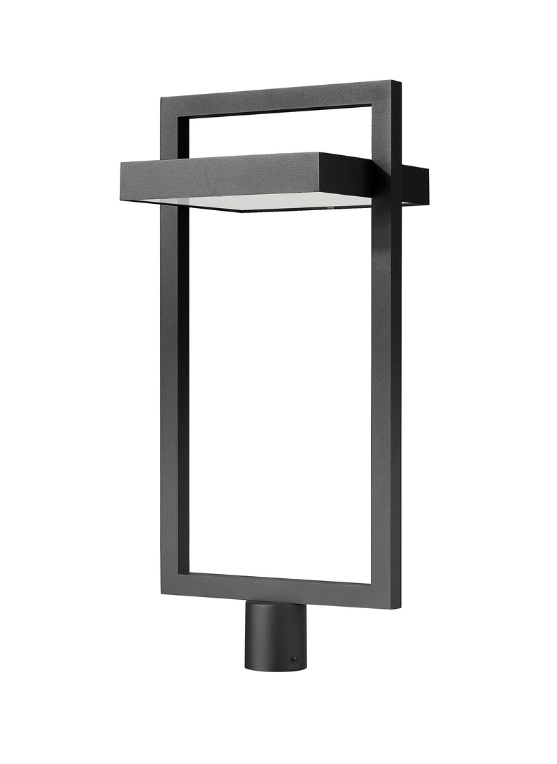 Luttrel 1 Light 11.75" Outdoor Post Mount Fixture in Black, Post Top Only, Round Fitter