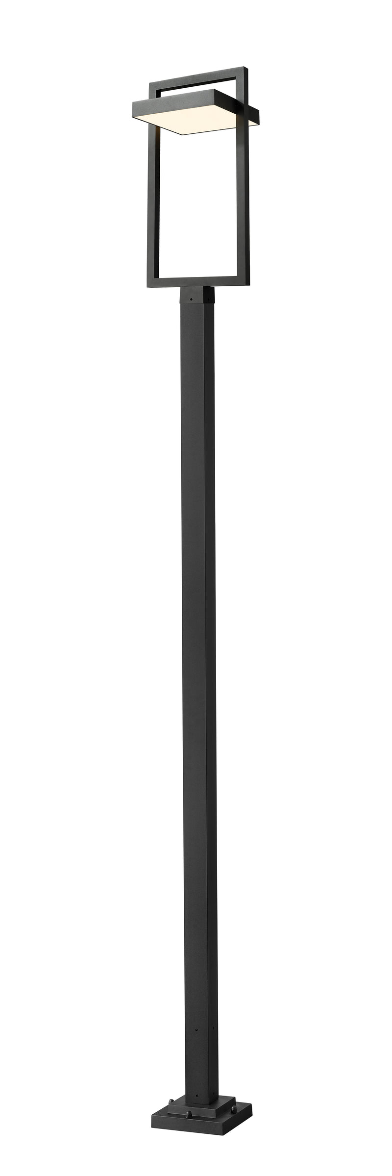 Luttrel 1 Light 11.75" Outdoor Post Mount Fixture in Black, 96" Square Post