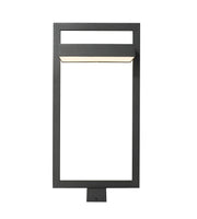 Luttrel 1 Light 11.75" Outdoor Post Mount Fixture in Black, Post Top Only, Square Fitter