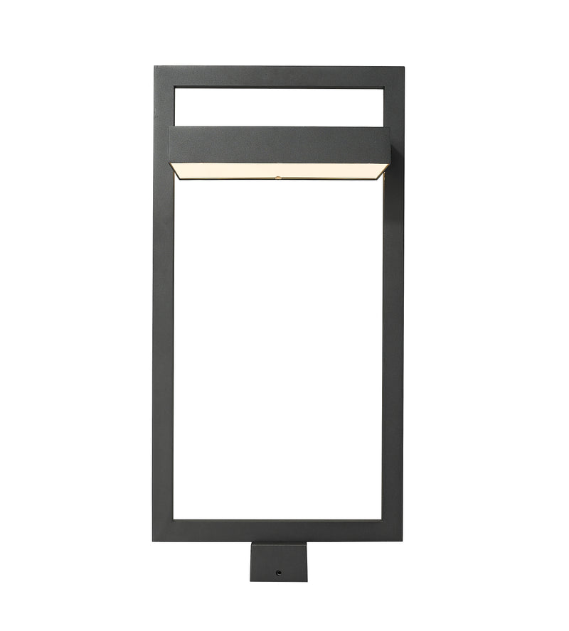 Luttrel 1 Light 11.75" Outdoor Post Mount Fixture in Black, Post Top Only, Square Fitter