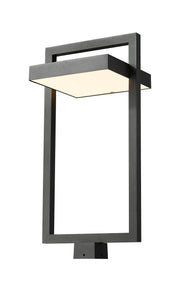 Luttrel 1 Light 11.75" Outdoor Post Mount Fixture in Black, Post Top Only, Square Fitter