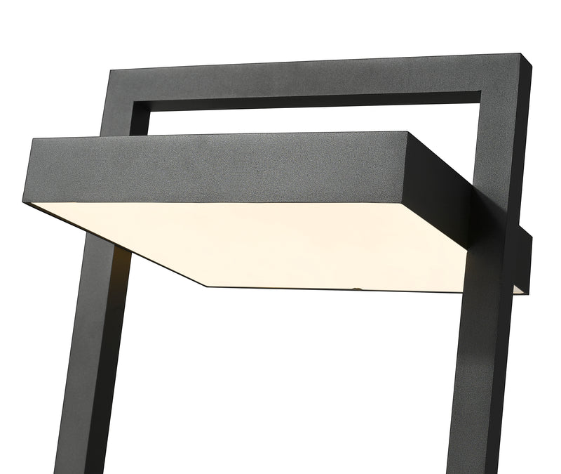 Luttrel 1 Light 11.75" Outdoor Post Mount Fixture in Black, Post Top Only, Square Fitter