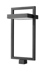 Luttrel 1 Light 11.75" Outdoor Post Mount Fixture in Black, Post Top Only, Square Fitter