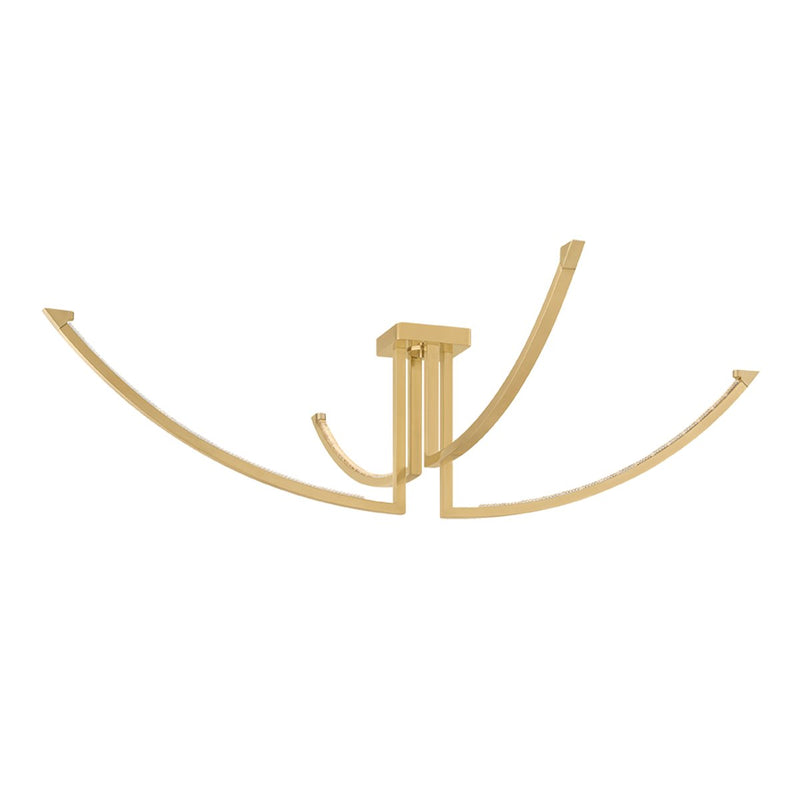 Frankfurt 4-Light Semi-Flush Mount in Vintage Brass