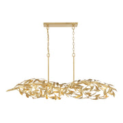 Broche 6 Light 50.5" Linear Chandelier in Antique Gold