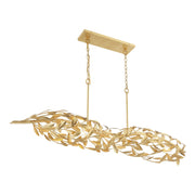 Broche 6 Light 50.5" Linear Chandelier in Antique Gold