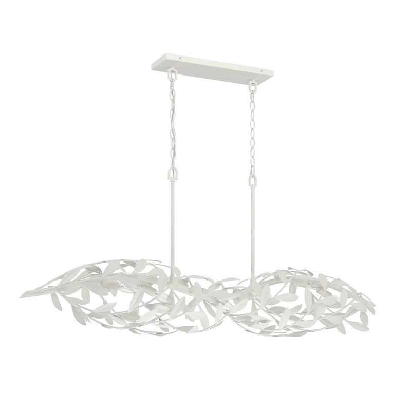 Broche 6 Light 50.5" Linear Chandelier in Matte White