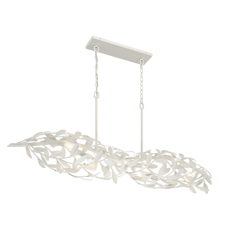 Broche 6 Light 50.5" Linear Chandelier in Matte White