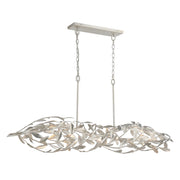 Broche 6 Light 50.5" Linear Chandelier in Antique Silver