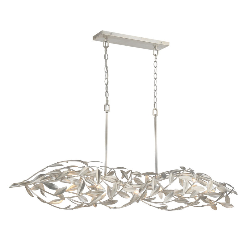 Broche 6 Light 50.5" Linear Chandelier in Antique Silver
