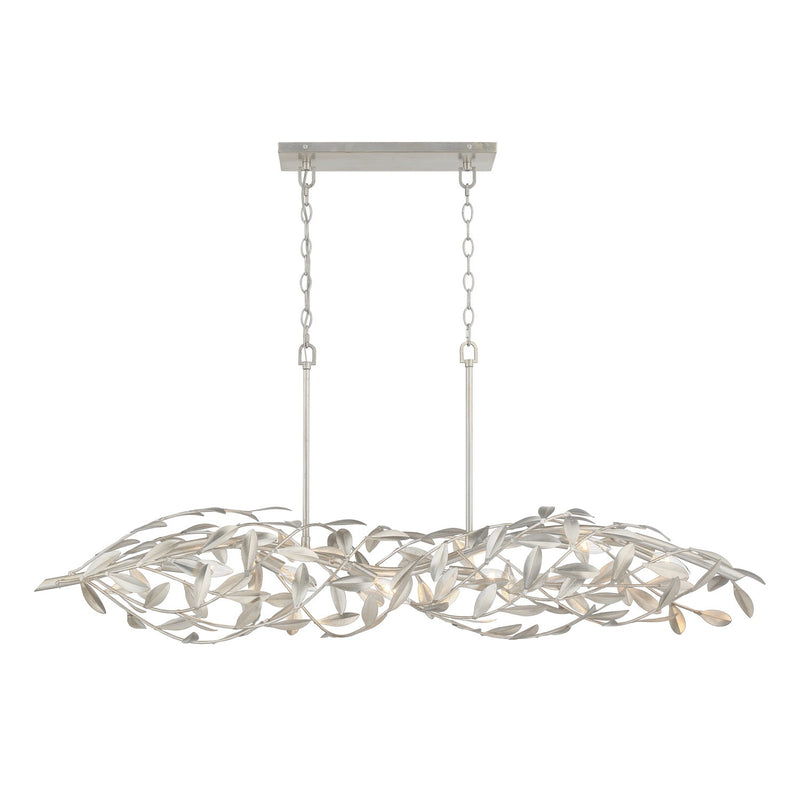 Broche 6 Light 50.5" Linear Chandelier in Antique Silver