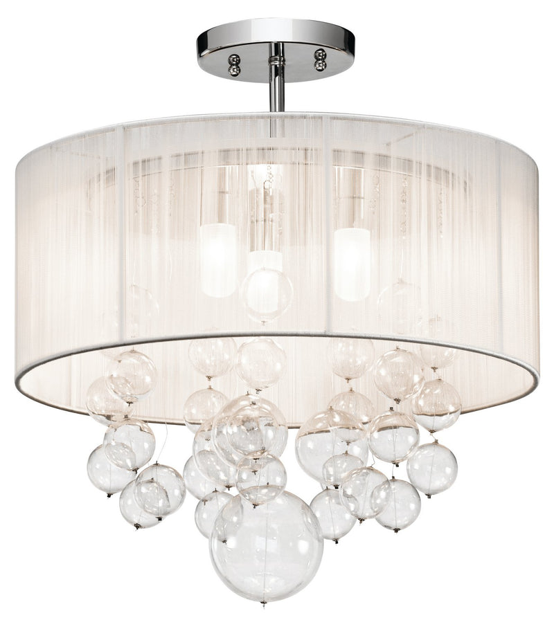 Imbuia 3-Light Semi-Flush Mount in Chrome