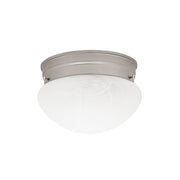 Scott 2-Light Faux Alabaster Flush Mount in Matte Nickel