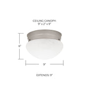 Scott 2-Light Faux Alabaster Flush Mount in Matte Nickel