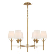 Broche 6 Light 32" Chandelier in Antique Gold