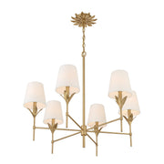 Broche 6 Light 32" Chandelier in Antique Gold