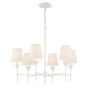 Broche 6 Light 32" Chandelier in Matte White