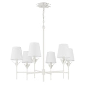 Broche 6 Light 32" Chandelier in Matte White