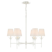 Broche 6 Light 32" Chandelier in Matte White
