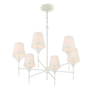Broche 6 Light 32" Chandelier in Matte White