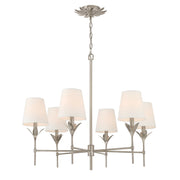 Broche 6 Light 32" Chandelier in Antique Silver
