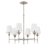 Broche 6 Light 32" Chandelier in Antique Silver