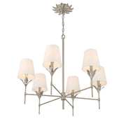 Broche 6 Light 32" Chandelier in Antique Silver
