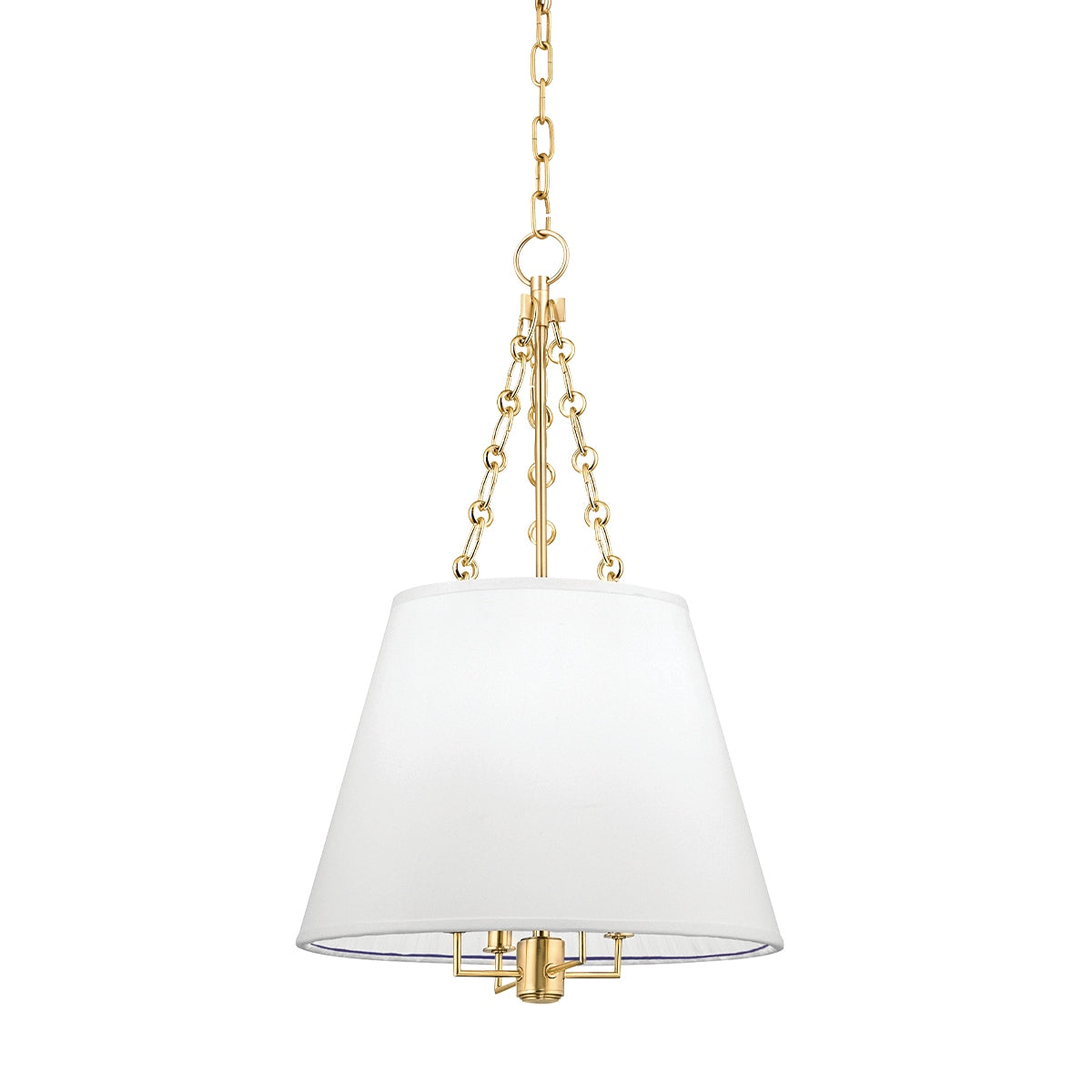 Burdett 4 Light Pendant in Aged Brass