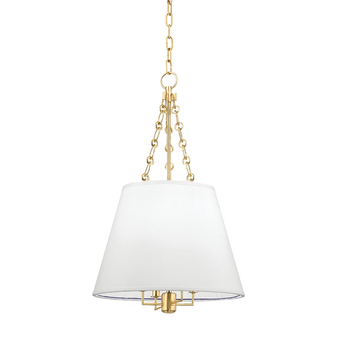 Burdett 4 Light Pendant in Aged Brass