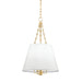 Burdett 4 Light Pendant in Aged Brass
