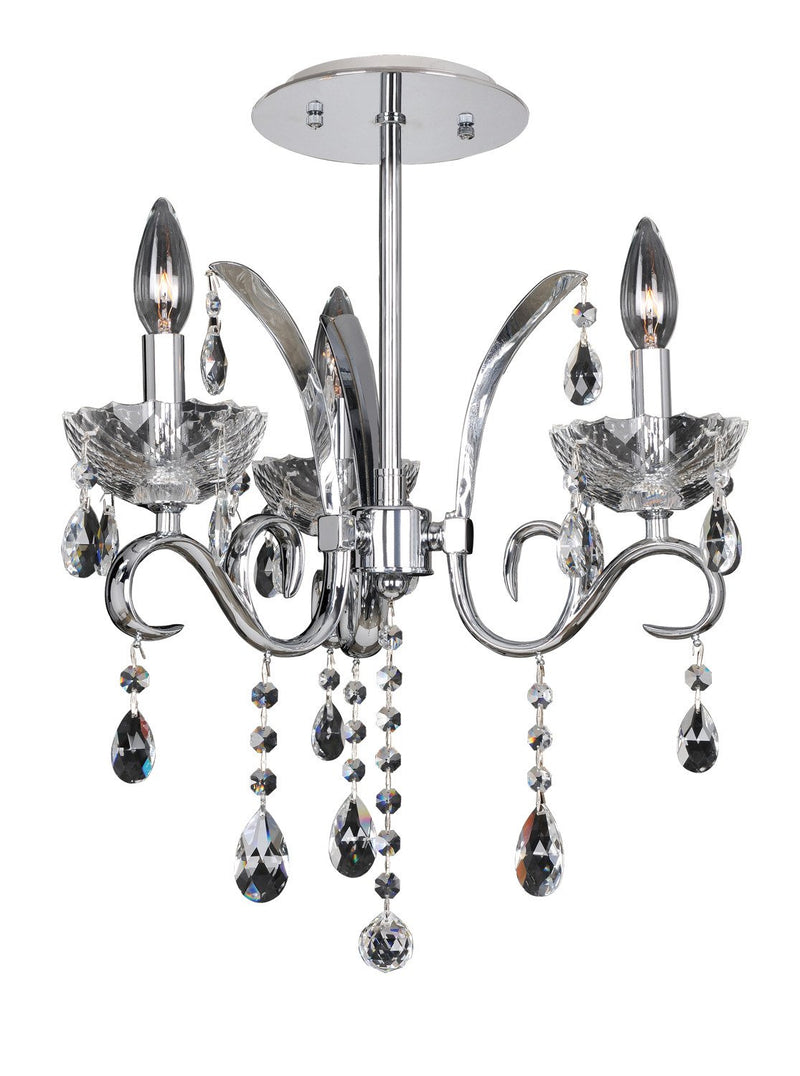 Catalani 3-Light Semi-Flush Mount in Polished Chrome