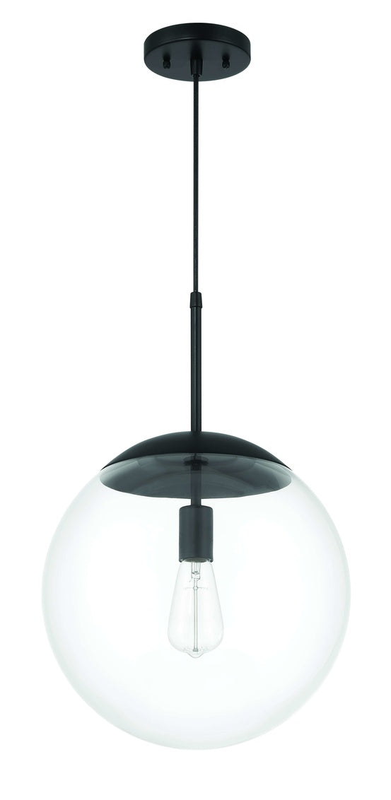 Gaze 1 Light 14" Pendant in Flat Black