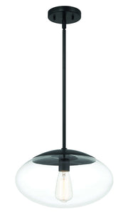 Gaze 1 Light 14" Pendant in Flat Black