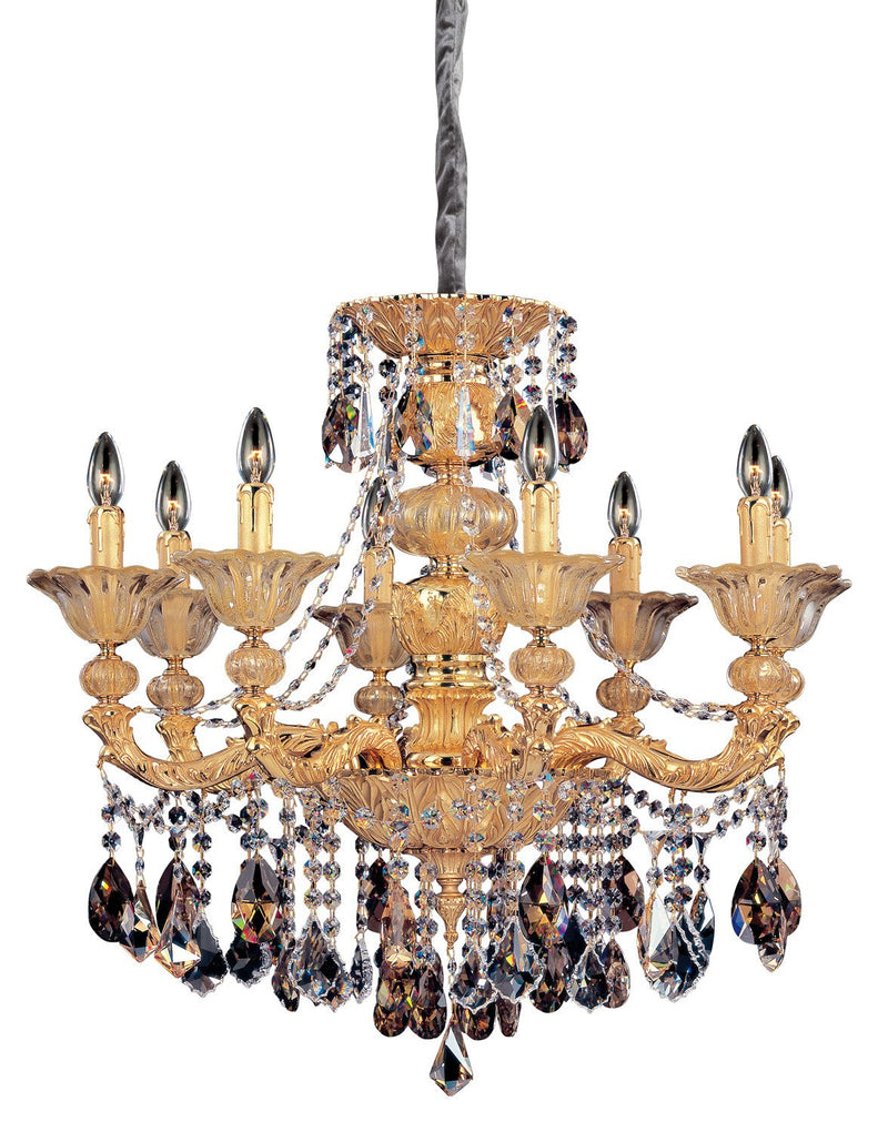 Mendelssohn 8-Light Chandelier in Two Tone Gold - 24K