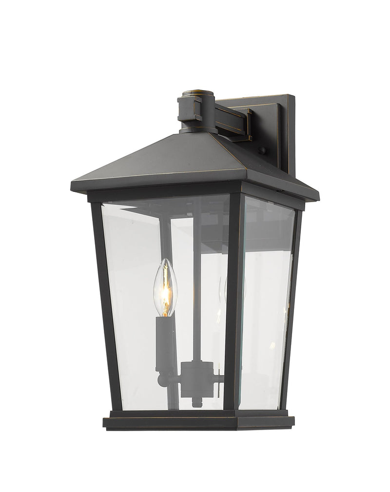 Beacon 2 Light 9.5" Outdoor Wall Light in Oil Rubbed Bronze