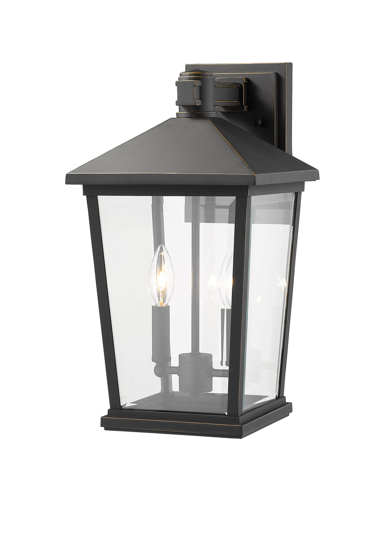 Beacon 2 Light 9.5" Outdoor Wall Light in Oil Rubbed Bronze