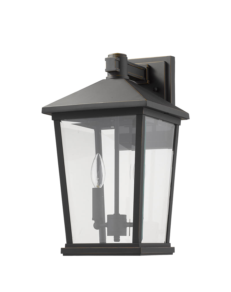 Beacon 2 Light 9.5" Outdoor Wall Light in Oil Rubbed Bronze