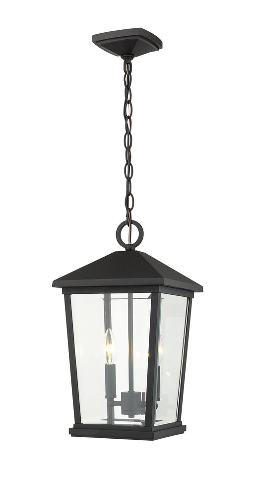Beacon 2 Light 9.5" Outdoor Chain Mount Ceiling Fixture in Black