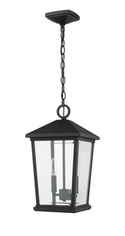 Beacon 2 Light 9.5" Outdoor Chain Mount Ceiling Fixture in Black