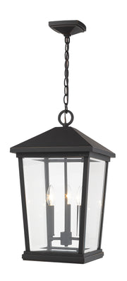 Beacon 3 Light 12" Outdoor Chain Mount Ceiling Fixture in Oil Rubbed Bronze