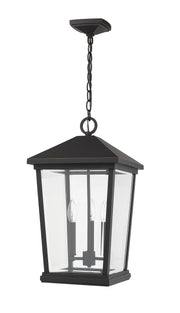 Beacon 3 Light 12" Outdoor Chain Mount Ceiling Fixture in Oil Rubbed Bronze
