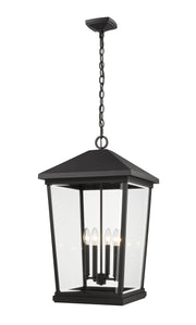 Beacon 4 Light 16" Outdoor Chain Mount Ceiling Fixture in Black