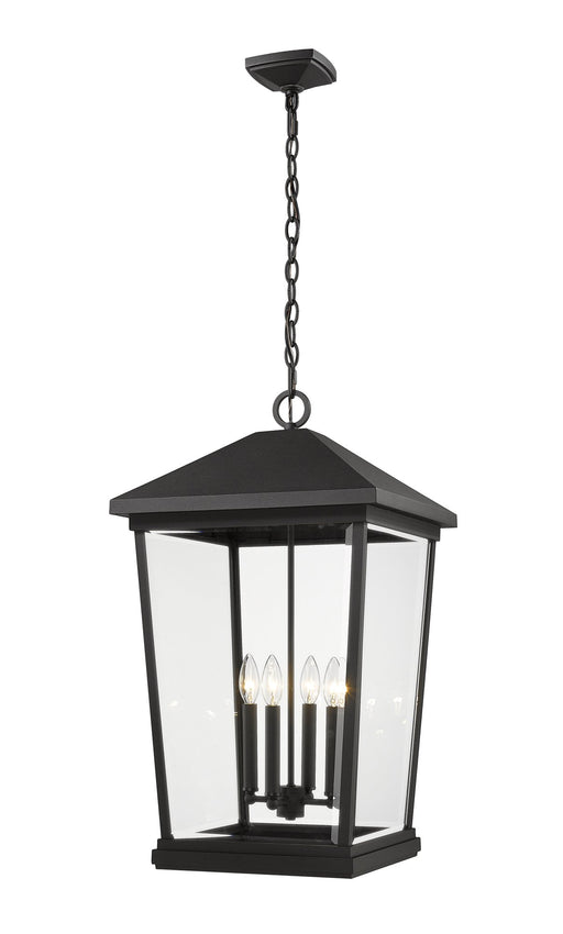 Beacon 4 Light 16" Outdoor Chain Mount Ceiling Fixture in Black
