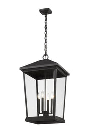 Beacon 4 Light 16" Outdoor Chain Mount Ceiling Fixture in Black