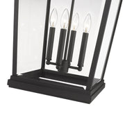 Beacon 4 Light 16" Outdoor Chain Mount Ceiling Fixture in Black