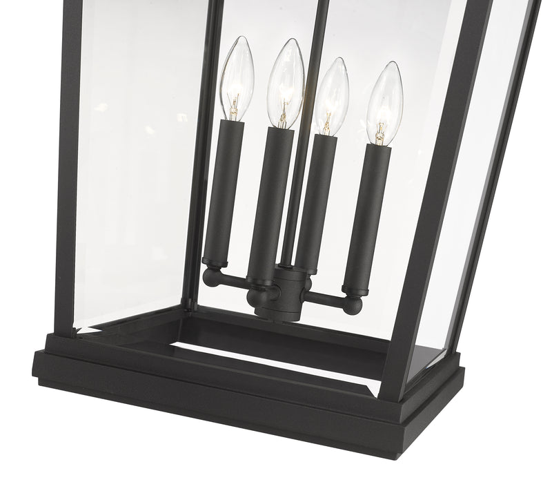Beacon 4 Light 16" Outdoor Chain Mount Ceiling Fixture in Black